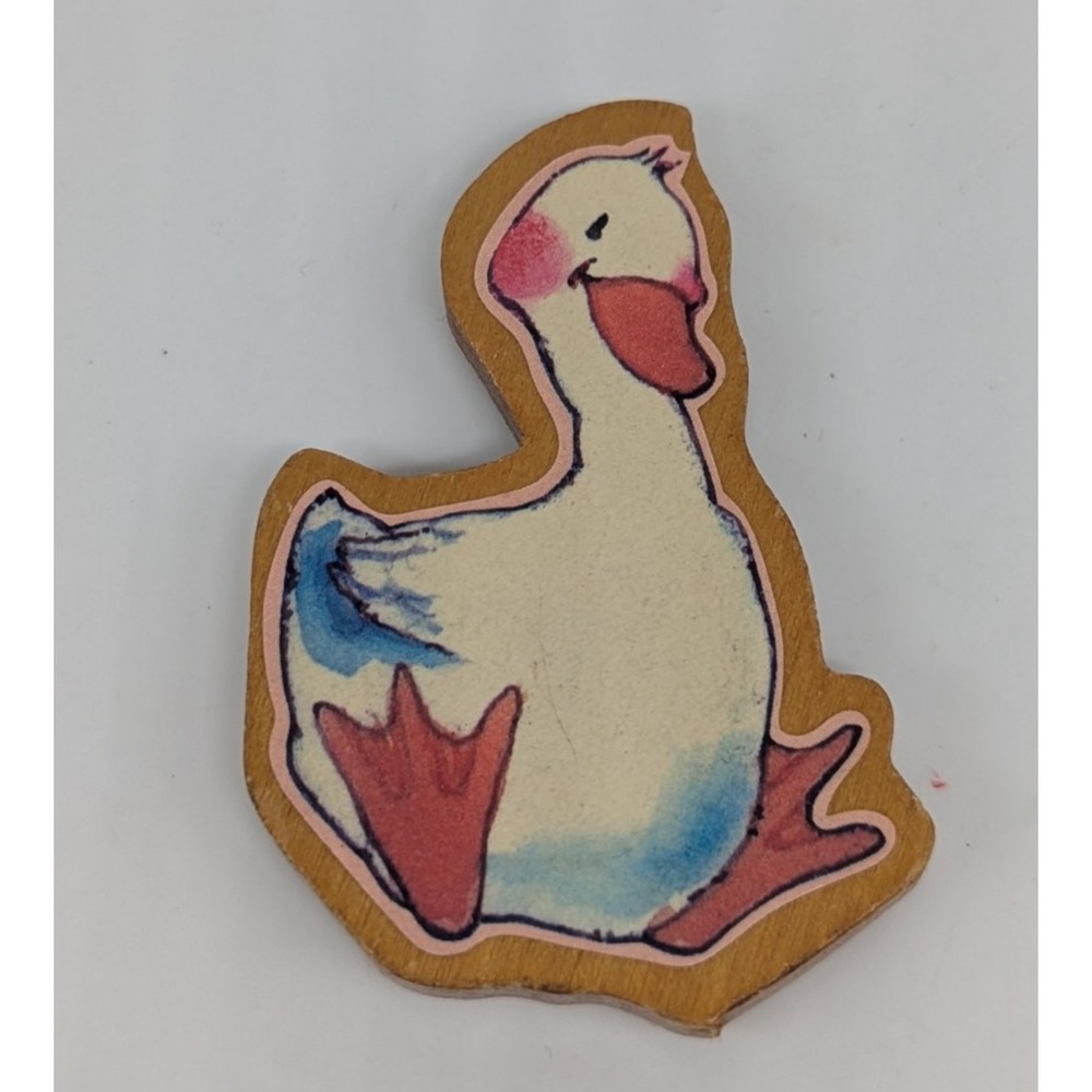 Vtg Wendys World Duck Goose Fridge Magnet American Greetings Wood Cottage 80s